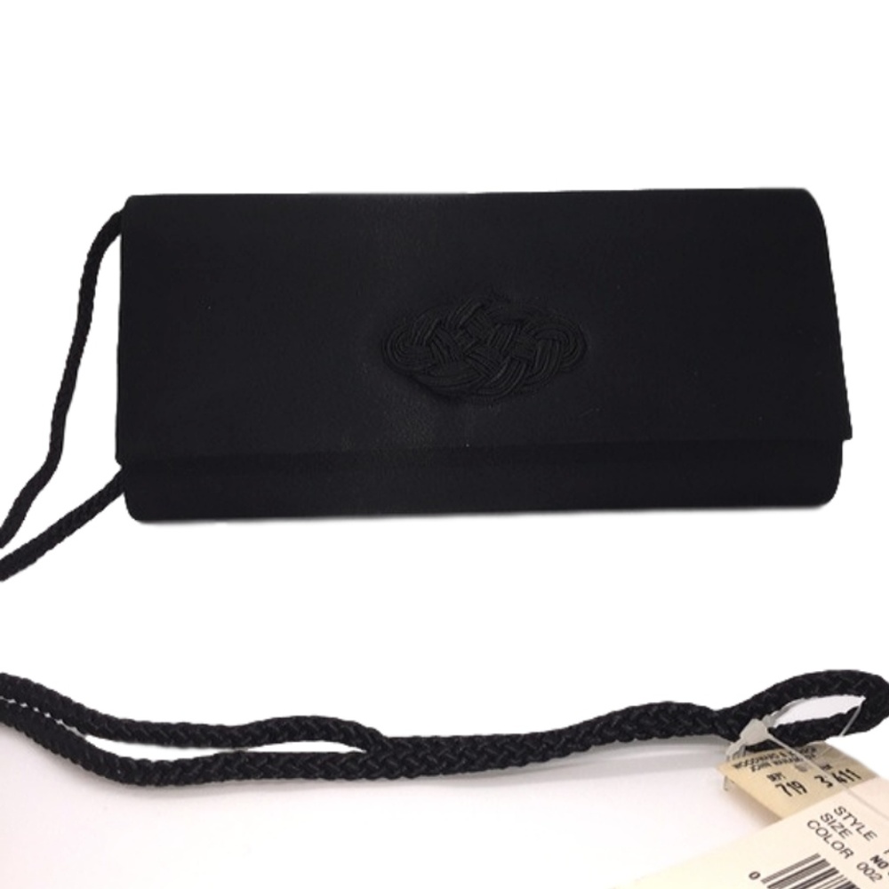 Carolyne Barton Black Evening Bag Clutch w Strap